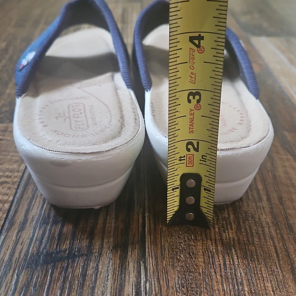 Fly Flot Women's Navy Blue Slide Sandals.‎ Made In Italy
